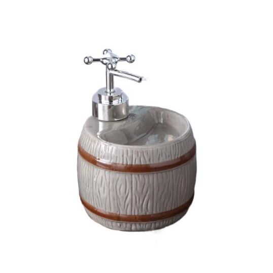 Grey Ceramic Soap Dispenser